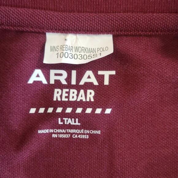 Ariat Rebar Workman Polo Shirt Workwear Men Large Tall - Picture 4 of 9